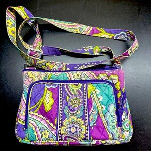 Vera Bradley Purple Crossbody Handbag, Purse Great Shape Hardly Used Still New